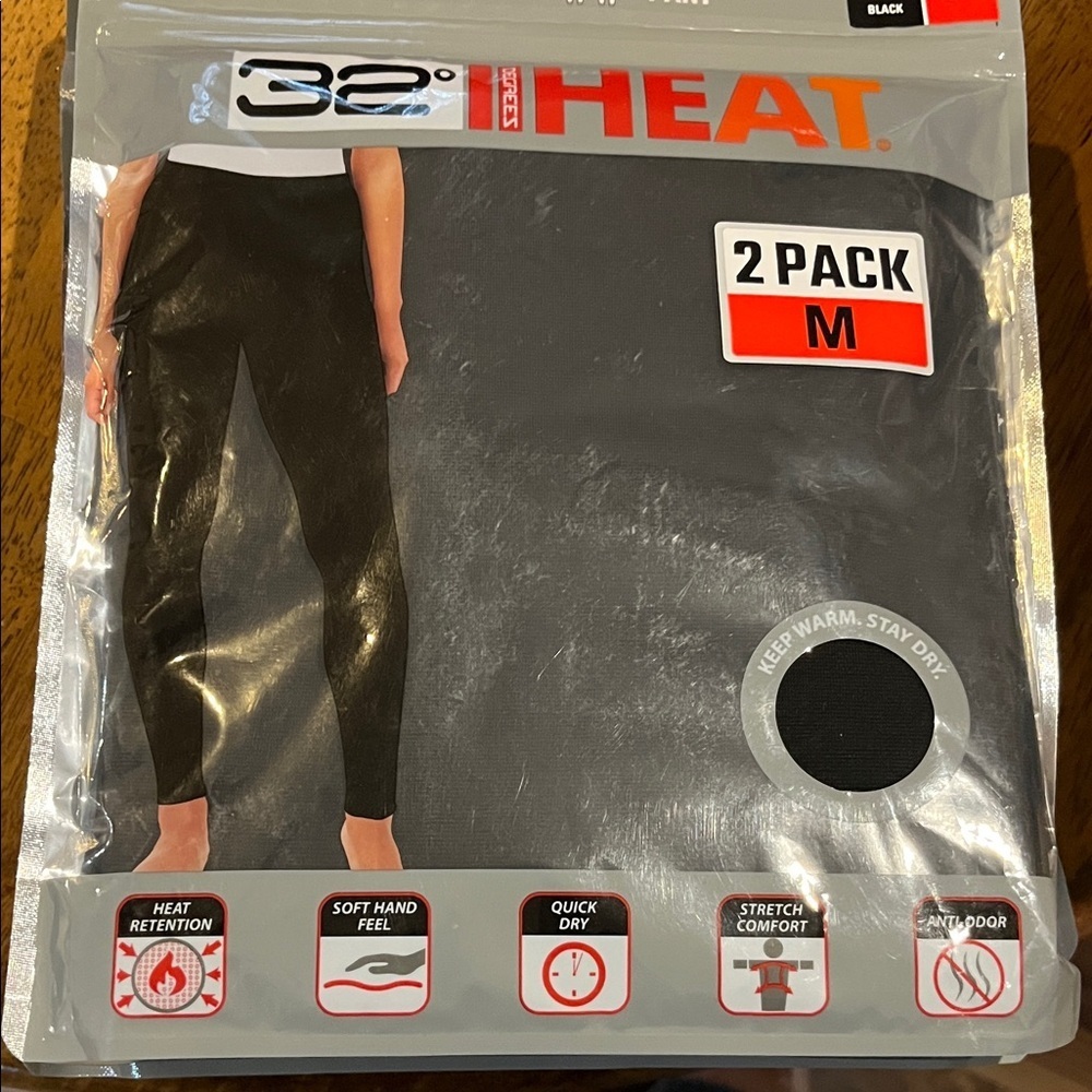 32 Degrees Heat Black Leggings 2 Pack